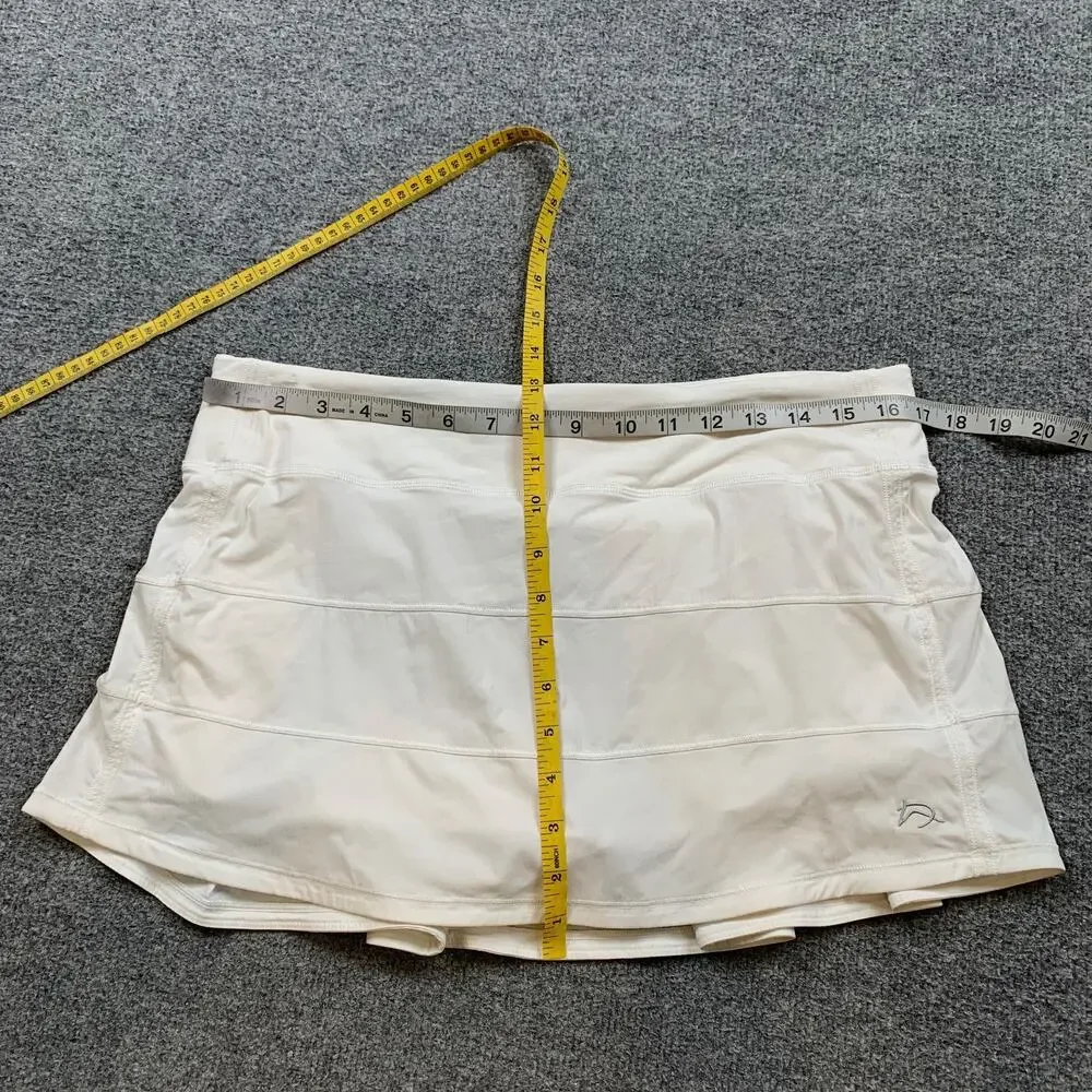 Lululemon Skort Womens 10 White Pace Rival Drop In Pockets Training Inner Lined